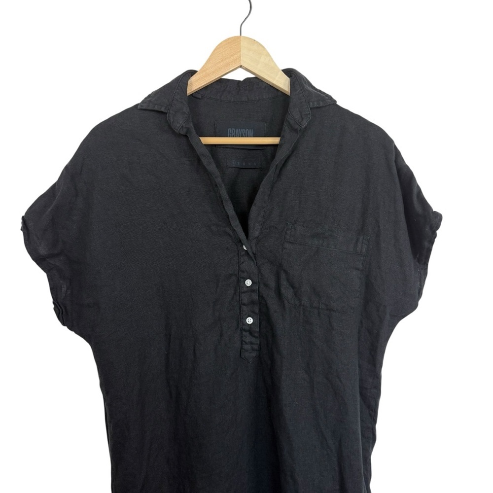 Frank & Eileen Grayson The Artist Short Sleeve Linen Dress in Black Size 1 (XS) - Picture 5 of 11